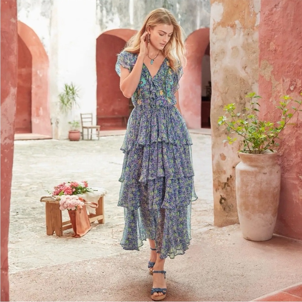 Sundance Eden Embroidered Tiered Maxi Dress